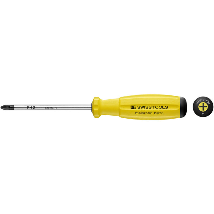 PB Swiss 8190 ESD SwissGrip Phillips Screwdrivers (Various Sizes)