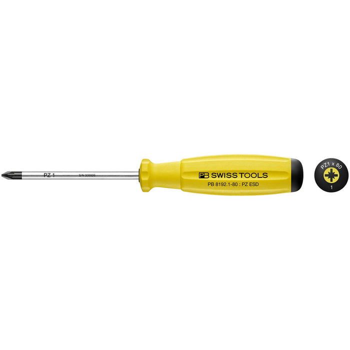 PB Swiss 8192 ESD SwissGrip Pozidriv Screwdrivers (Various Sizes)