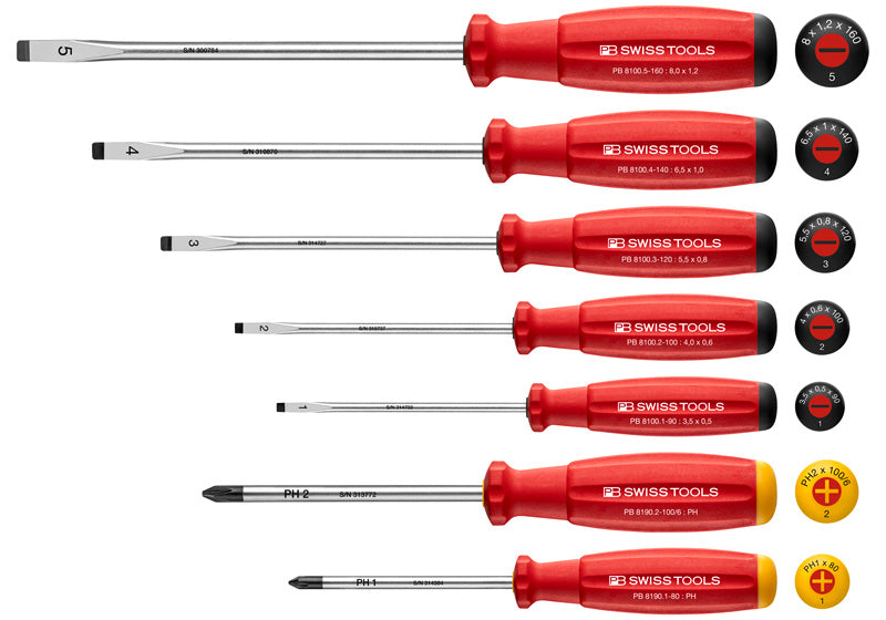 Pb Swiss 7 Pce Swissgrip Slotted And Phillips Screwdriver Set For Sale