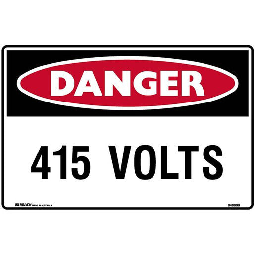 Brady Danger 415 Volts Small Stick On Labels 90x125mm 5Pk