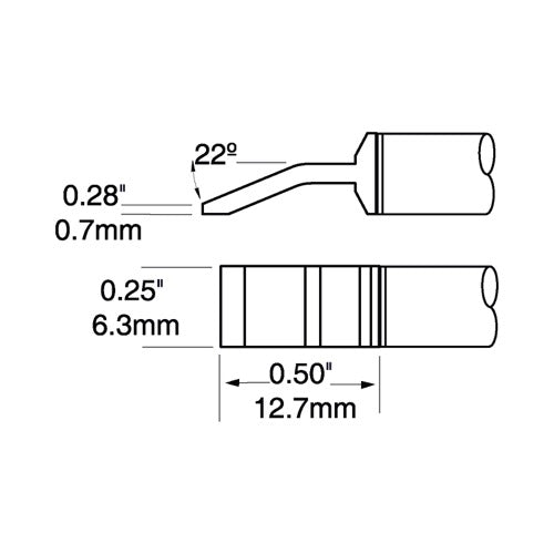 Metcal PTC Solder Tweezer Cartridge Blade 6.35mm 600 Series PTC-6BL1306R