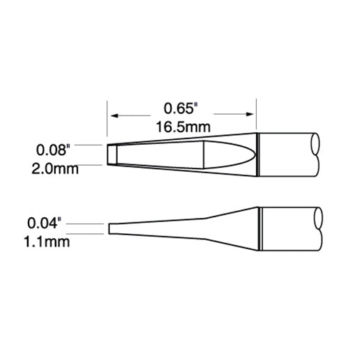 Metcal PTC Solder Tweezer Cartridge Blade 2.0mm 800 Series PTC-8CH1720A