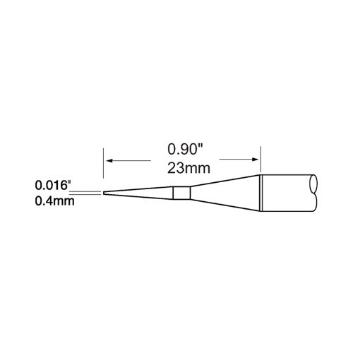 Metcal PTTC Solder Tweezer Cartridge Conical 0.4mm (0.016