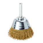 Lessmann Cup Brushes with 6mm Shank Dia 70mm Brass Wire MES Crimped 0.20mm