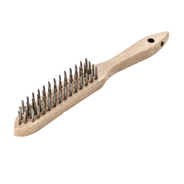 Lessmann Hand Brush 4 Rows Steel Wire STA Smooth approx. 0.35mm