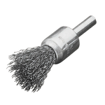 Lessmann End Brush 6mm Shank Dia 17 mm Long 65mm Stainless Steel Wire Crimped 0.20mm
