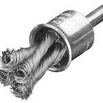 Lessmann Knot End Brush 6mm Shank Dia 19mm 4 knots Steel Wire STH Straight 0.35mm