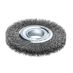 Lessmann Bench Grinder Wire Wheel Brush Dia 200mm Tube 50mm Steel Wire 0.20mm Reducing Ring with Adapter Set