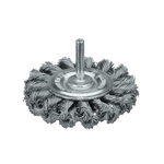 Lessmann Knot Wheel Brush 6mm Shank Dia 75 x 16mm 18 Z x 2 Right Knotted Steel Wire Straight 0.5mm
