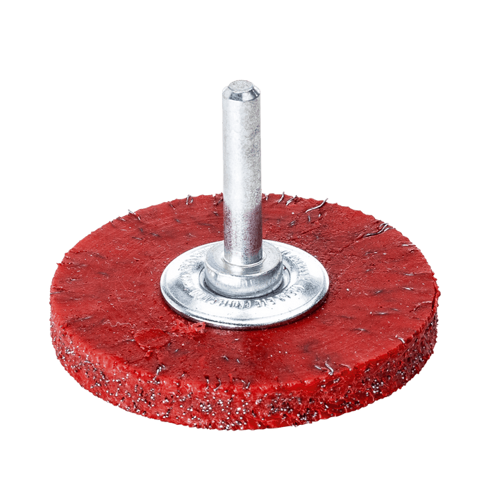 Lessmann Wheel Brush 6mm Shank Plastic Bonded Dia 76 x 8mm Tube 10mm Steel Wire STA Crimped 0.3mm