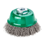 Lessmann Cup Brushes Dia 65mm Steel Wire Stainless ROF Crimped 0.35mm Thread M10