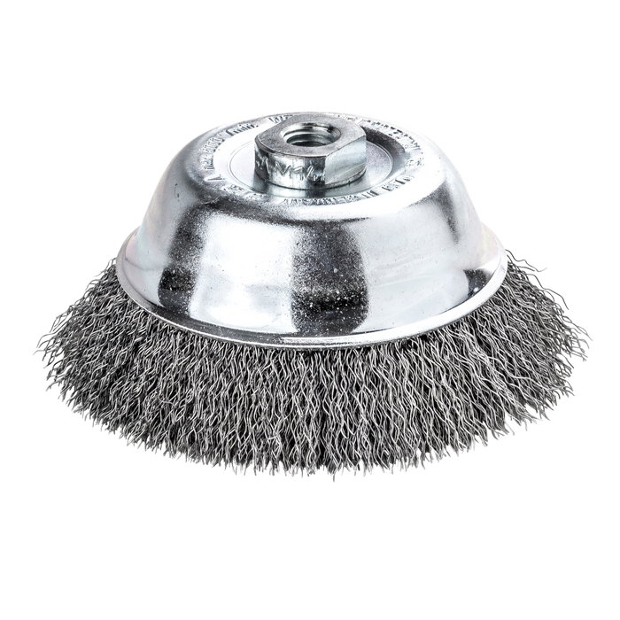 Lessmann Cup Brushes Dia 75mm Steel Wire STA Crimped 0.35mm Thread M14