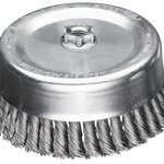 Lessmann Knot Cup Brush without Bridle dia 150mm 36 Z Steel Wire STH Straight 0.50mm Thread M14