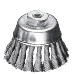 Lessmann Knot Cup Brush Dia 80mm 18 Z Steel Wire STH Straight 0.35mm Thread M14