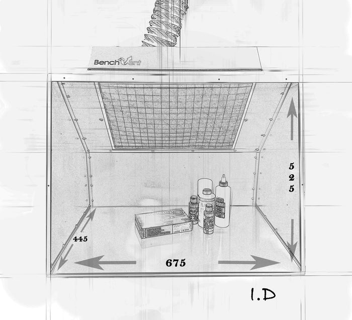 BenchVent Hooded & Ducted Air Extraction Cabinet BV200H-D