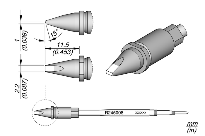 JBC Chisel Cartridge 2.2 x 1