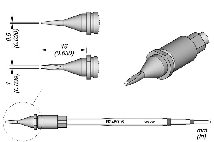 JBC Chisel Cartridge 1 x 0.5 R245016