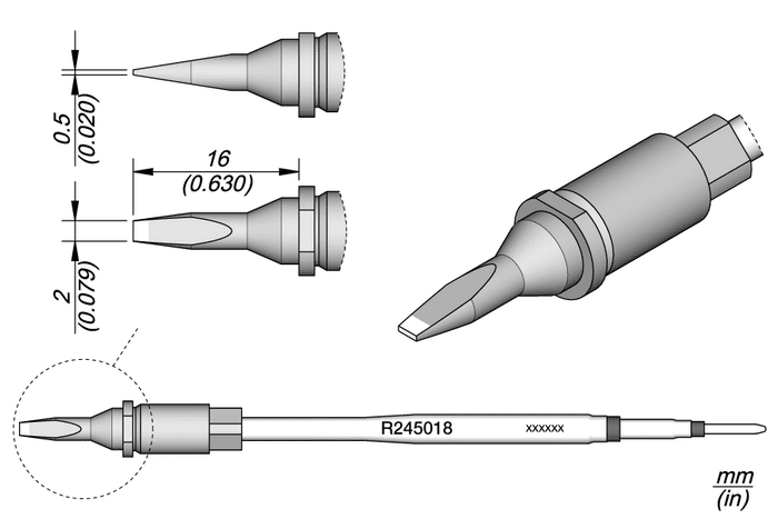 JBC Chisel Cartridge 2 x 0.5
