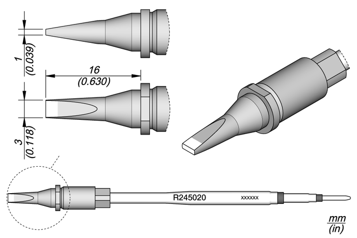 JBC Chisel Cartridge 3 x 1