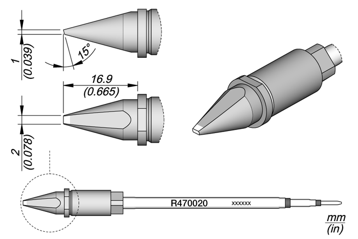 JBC Chisel Cartridge 2 x 1
