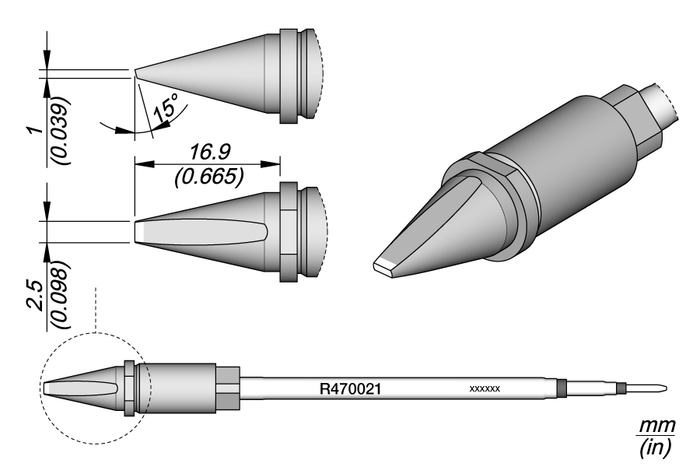JBC Chisel Cartridge 2.5 x 1