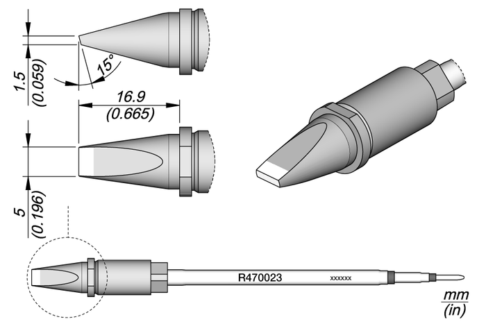 JBC Chisel Cartridge 5 x 1.5 R470023