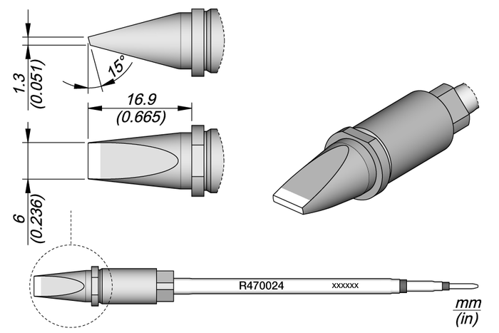JBC Chisel Cartridge 6 x 1.3 R470024
