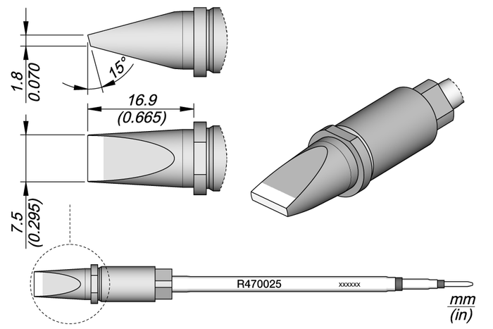 JBC Chisel Cartridge 7.5 x 1.8