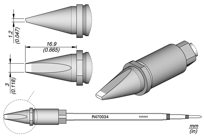 JBC Chisel Cartridge 3 x 1.2