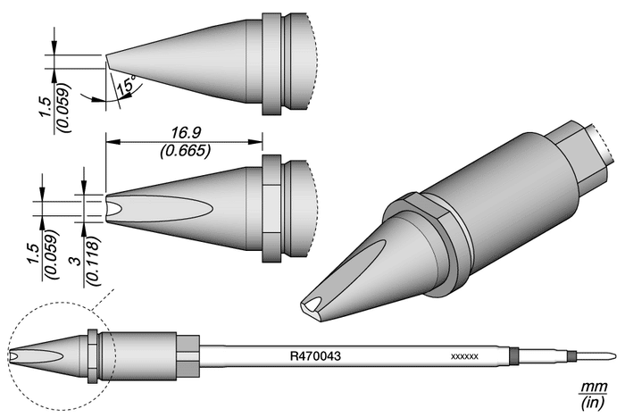 JBC Grooved Chisel Cartridge 3 x 1.5