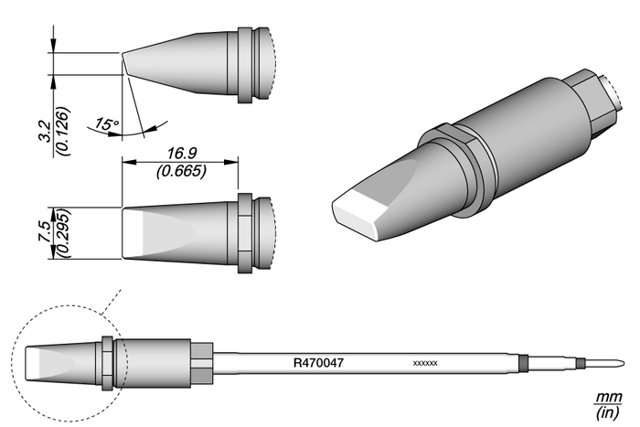 JBC Chisel Cartridge 7.5 x 3.2 R470047