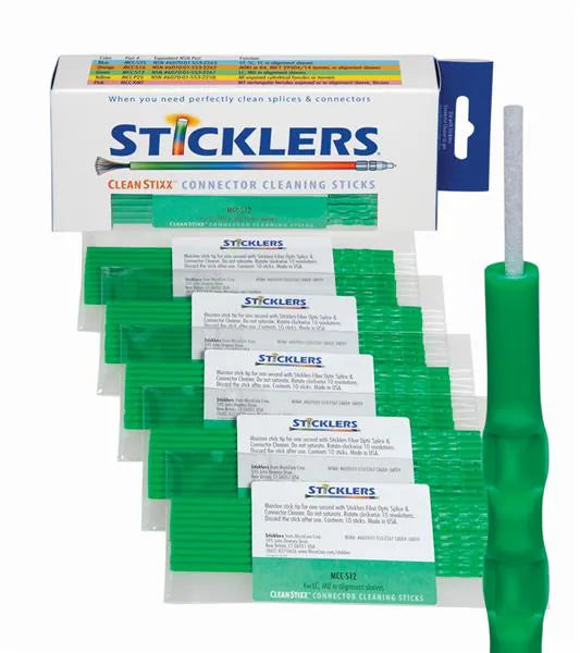 Sticklers MCC-S16 Cleanstixx Fiber Optic Cleaning Sticks 1.25mm Green, 50pk