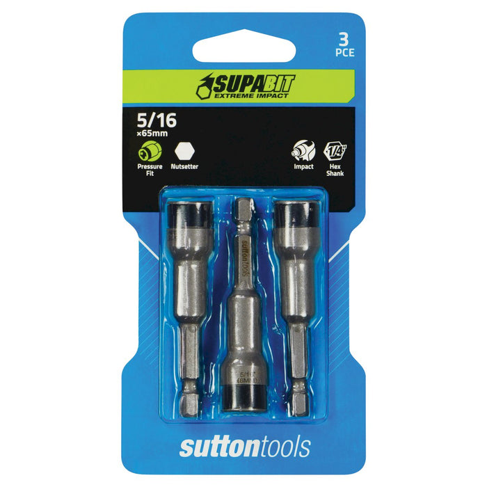 Sutton Supabit Pressure Fit Impact Nutsetters Sets S158 5/16