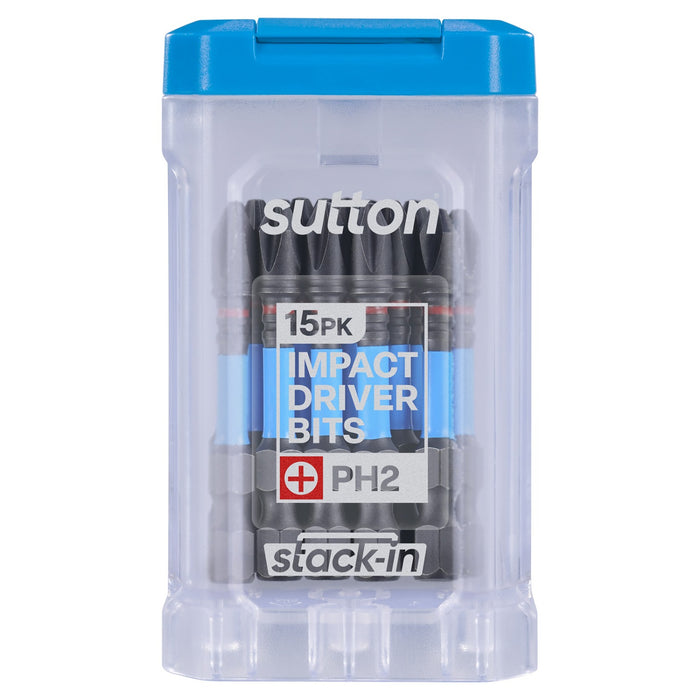 Sutton SupaTorq Phillips Impact Screwdriver Bits PH2 50mm Stack 15 Pack S200T15B02