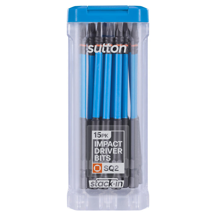 Sutton Stack-In Impact Driver Square Bits SQ2, 15pk