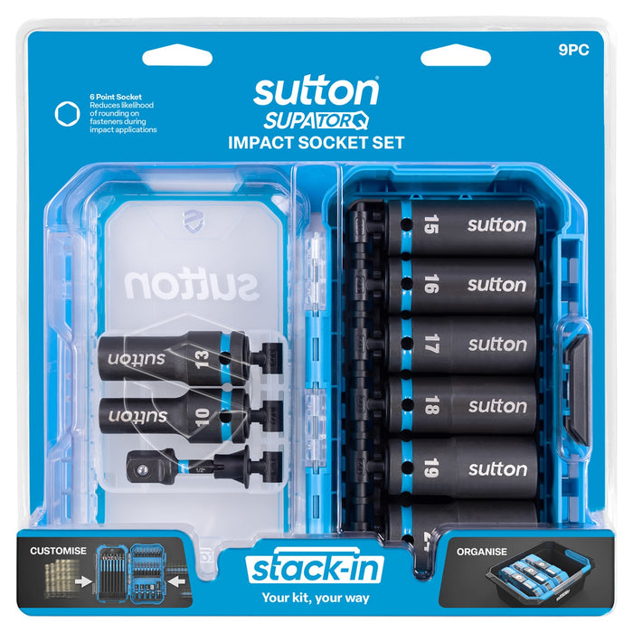 Sutton SupaTorq Impact Socket Set, 9 Pce (10-24mm)