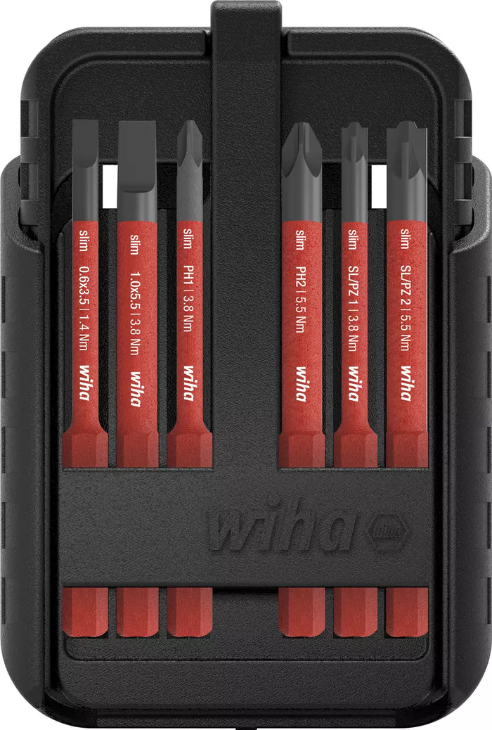 Wiha SlimBit Electric Bit Set Slotted/Phillips/Pozidriv/PlusMinus/Torx 15 Piece