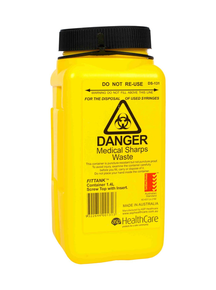Sharps Container 1.4L Screw Cap with Insert