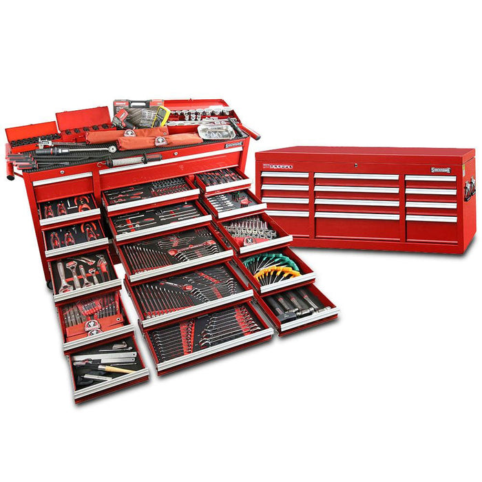 Sidchrome 613 Pce Metric/AF Tool Kit Triple Bank Cabinet & Top Chest