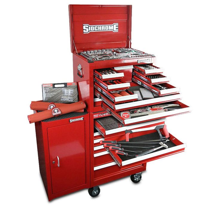 Sidchrome 356 Pce Metric/AF Tool Kit Roller Cabinet, Top Chest & Side Cabinet