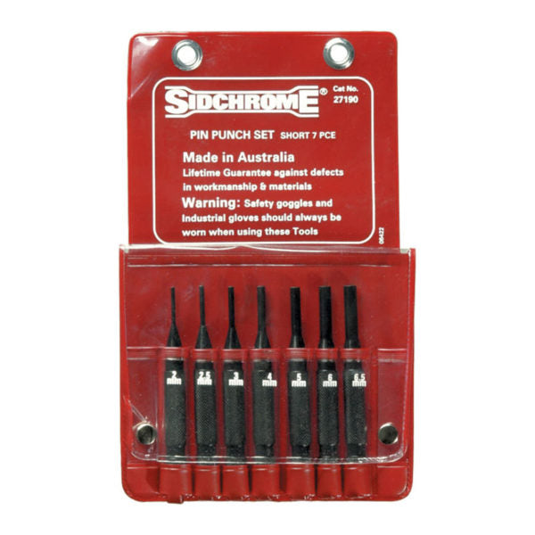 Sidchrome 7 Pce Short Pin Punch Set