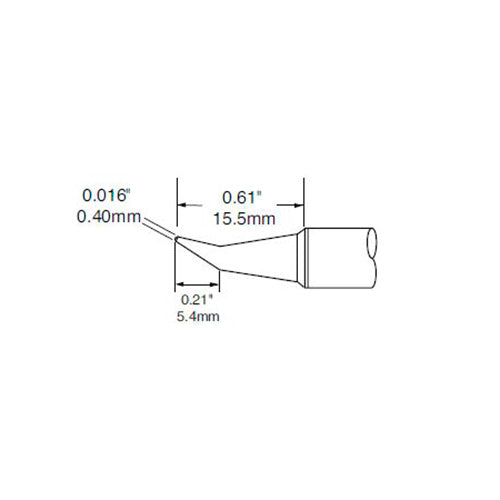 Metcal Soldering Tip Conical Bent 0.4mm (0.016