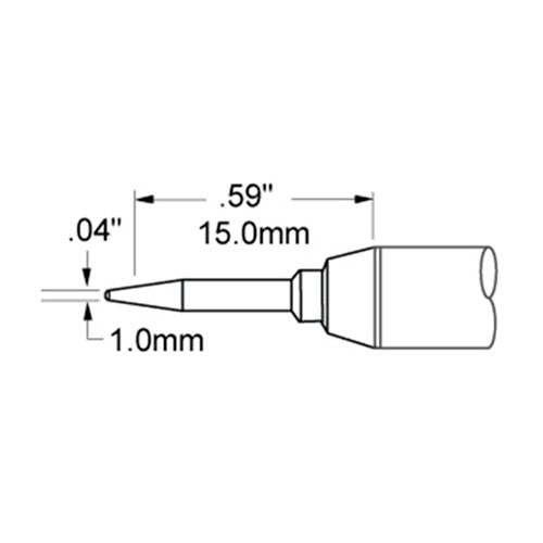 Metcal Soldering Tip Conical Long 1mm (0.04