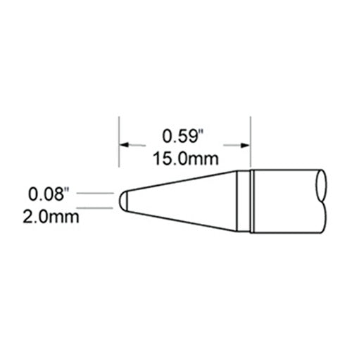 Metcal Solder Tip Conical Long 2mm (0.079