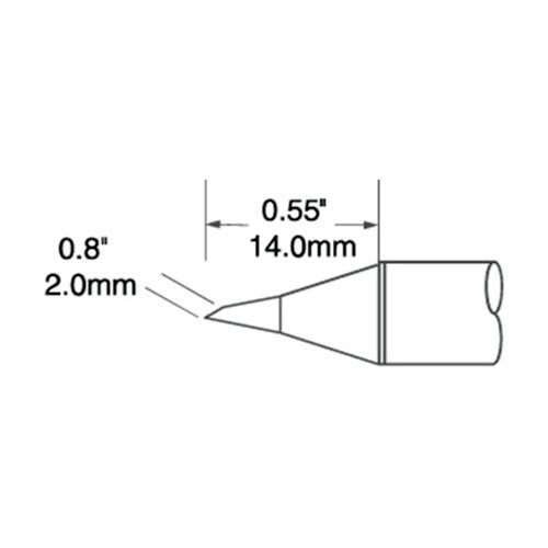 Metcal Rework Tip Hoof Drag 2mm (0.079