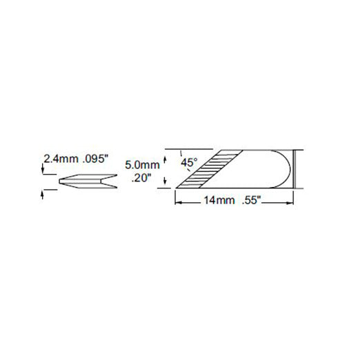 Metcal Rework Tip Knife 5.0mm (0.197