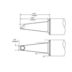 Metcal Rework Tip Conical Wave Hoof 2.0mm (0.079