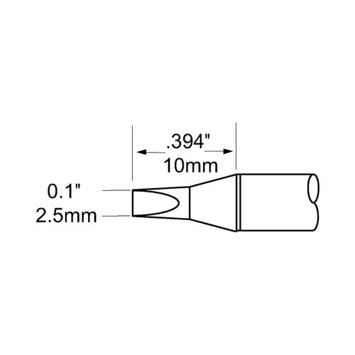 Metcal SFP Soldering Cartridge Chisel 2.5mm (0.098