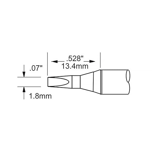 Metcal Soldering Tip Chisel 1.8mm (0.07