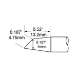 Metcal Rework Tip Drag-Hoof 45° 4.0mm (.16